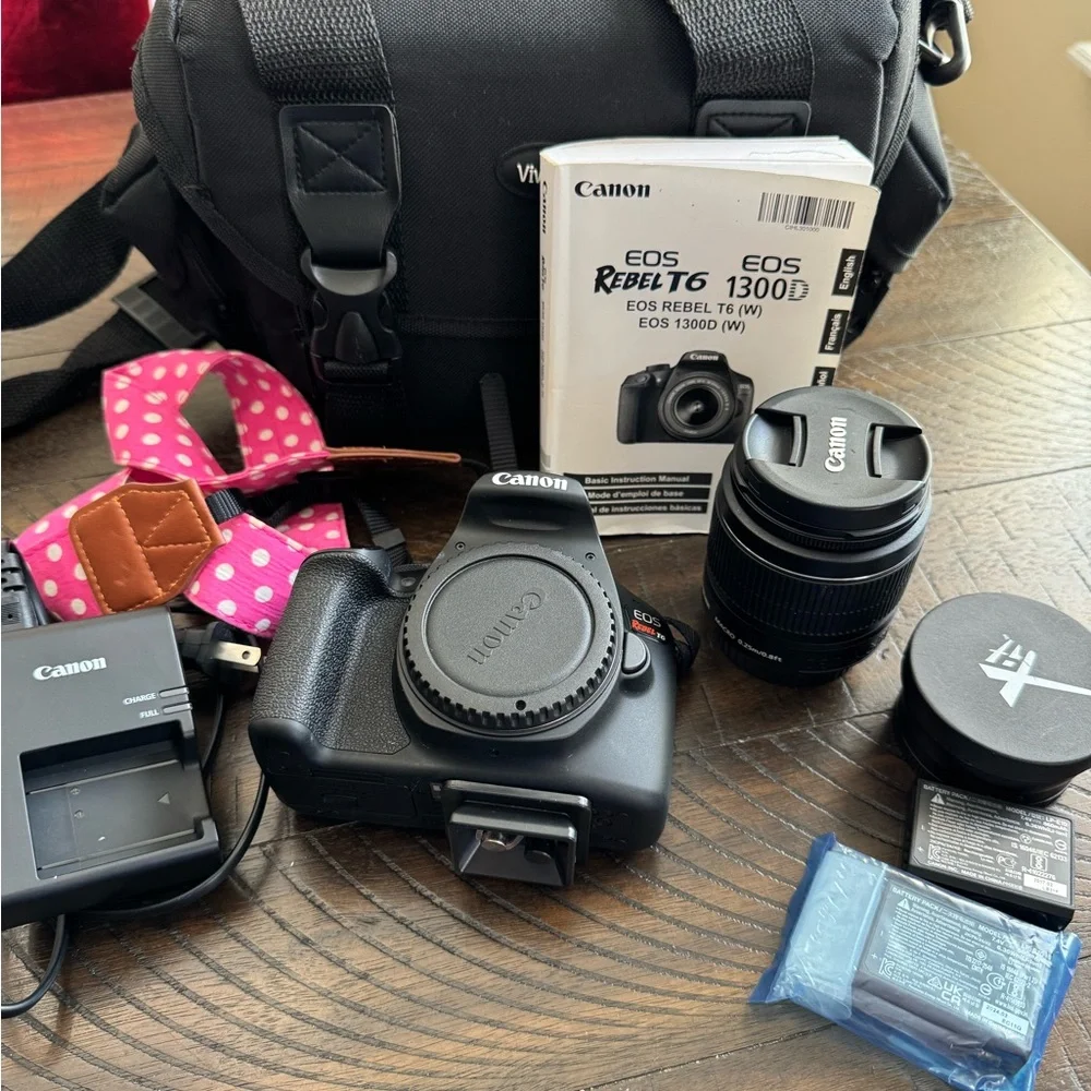 Canon EOS Rebel T6 DSLR Camera with Accessories - Black